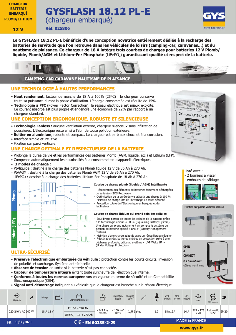 First page image of the manual for Gysflash 18.12 Pl-E