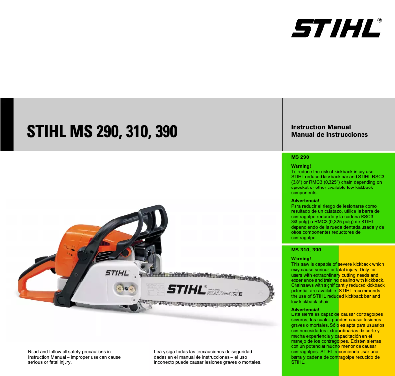 Page 1 of the manual User Manual Stihl MS 290