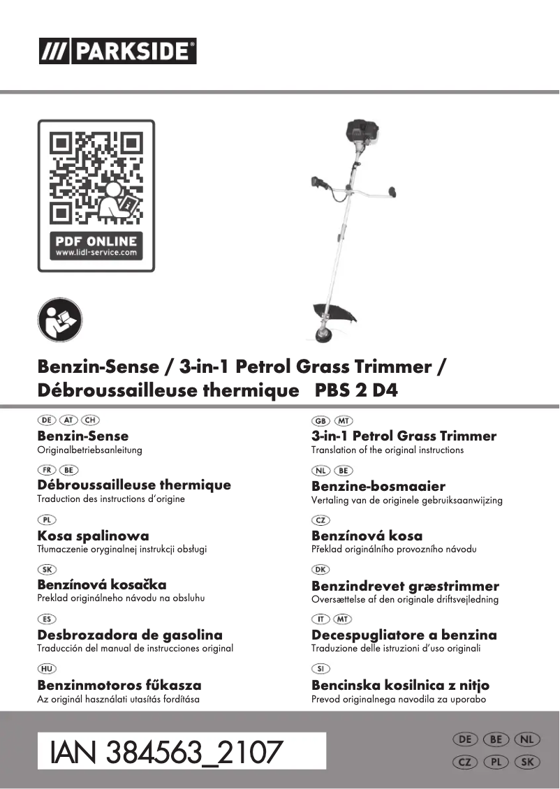 First page image of the manual for PBS 2 D4