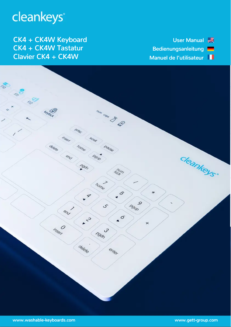 Page 1 of the manual User Manual GETT CK4W