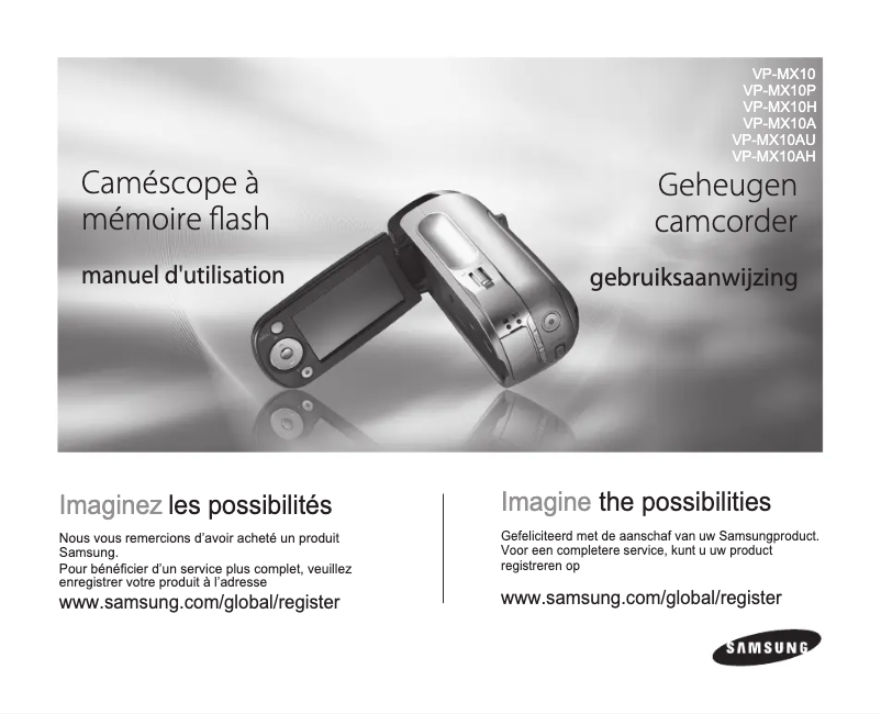 Page 1 of the manual User Manual Samsung VP-MX10A