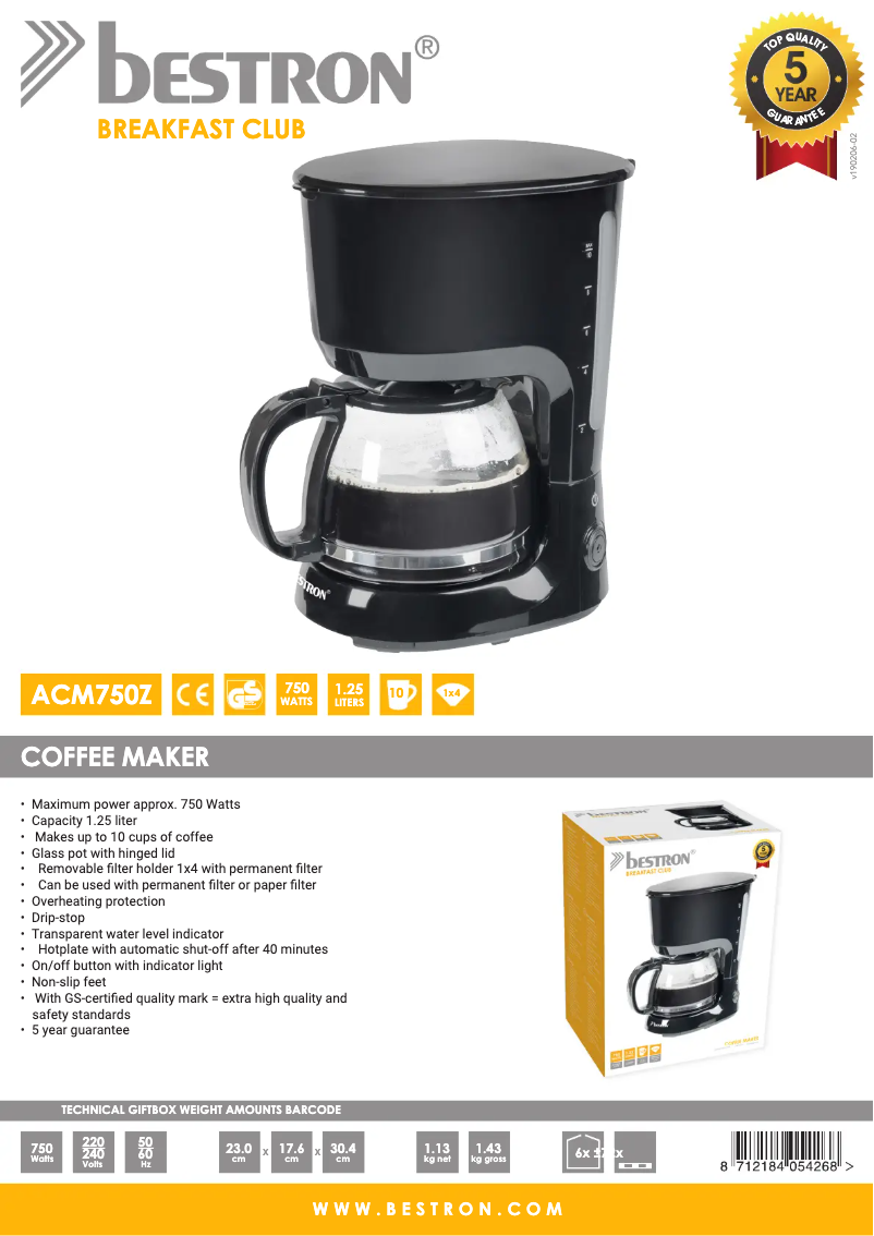 First page image of the manual for ACM750Z