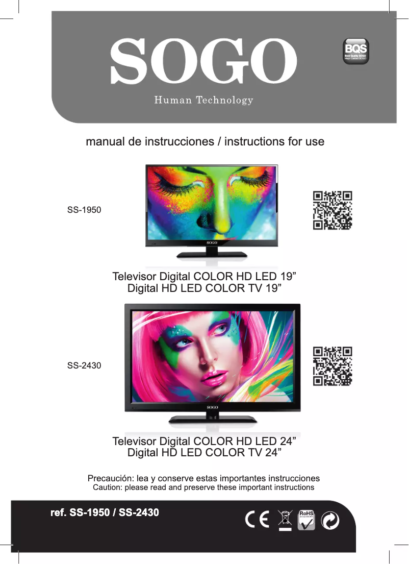 First page image of the manual for SS-2430