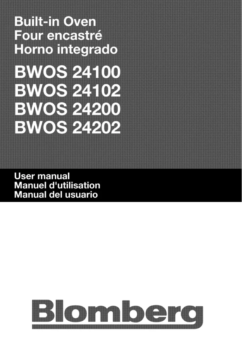 First page image of the manual for BWOS 24100