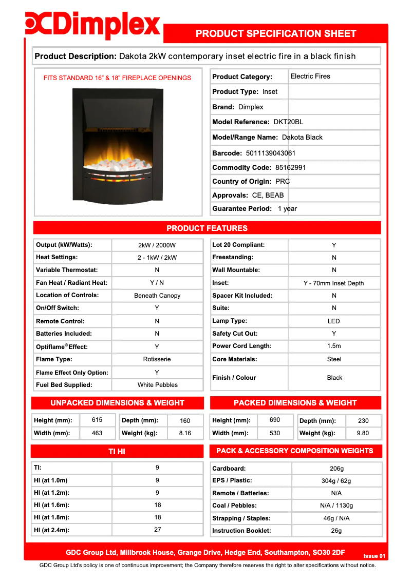 First page image of the manual for DKT20BL