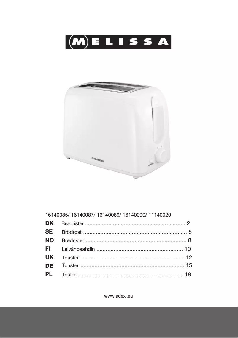 First page image of the manual for 16140089