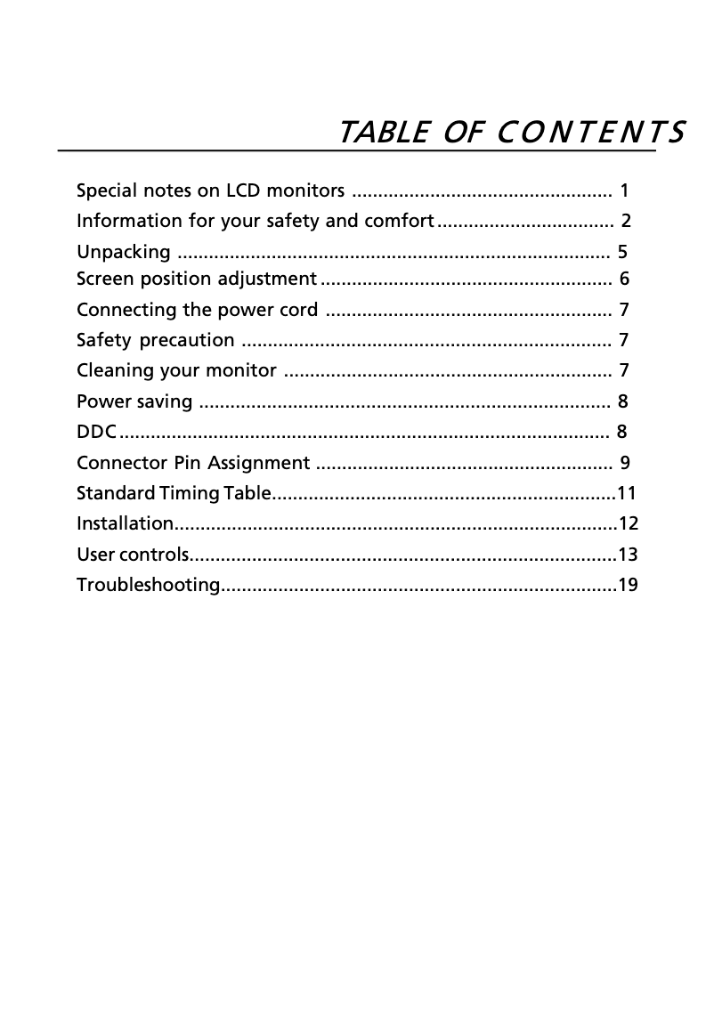 Page 1 of the manual User Manual Acer T272HUL