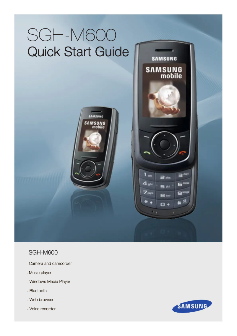 First page image of the manual for SGH-M600