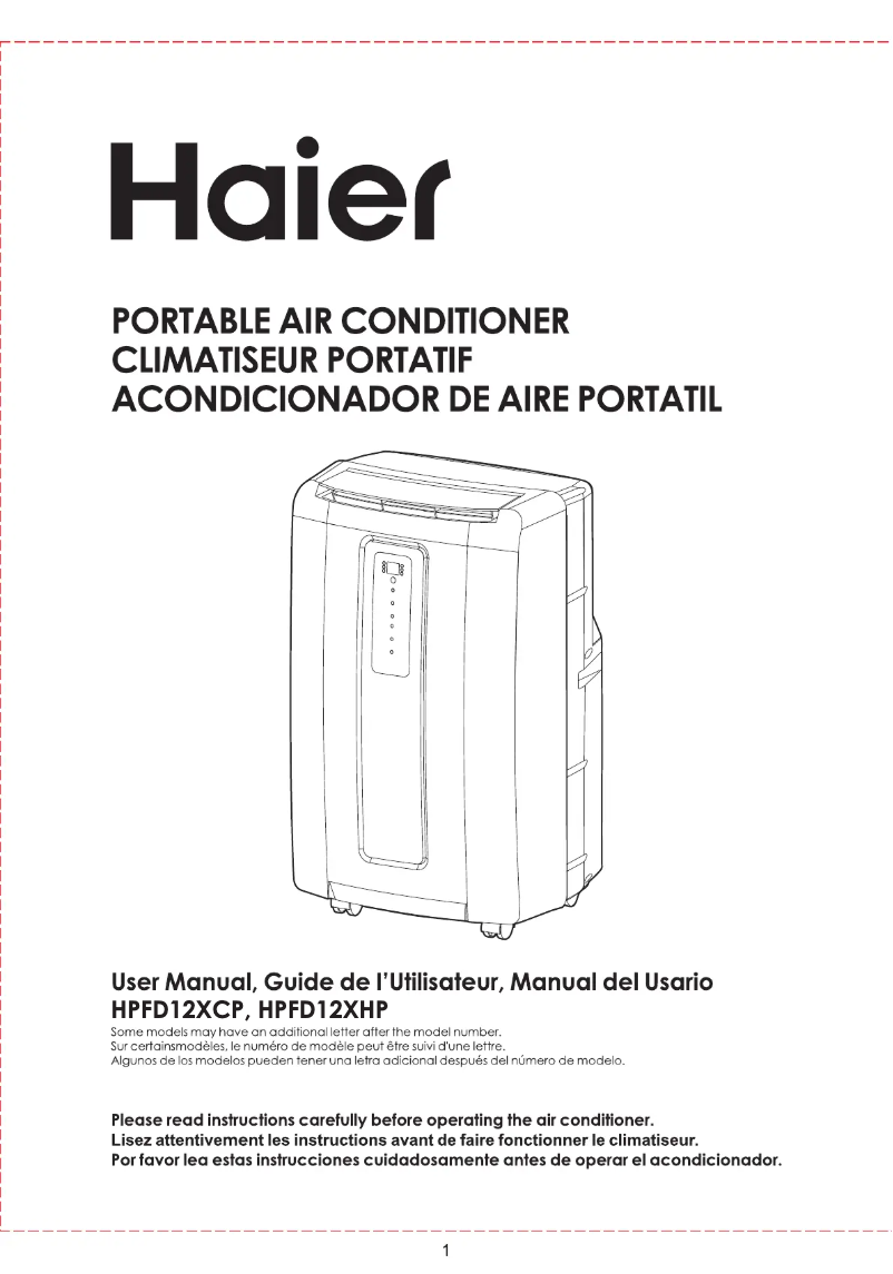 Page 1 of the manual User Manual Haier HPFD12XHP
