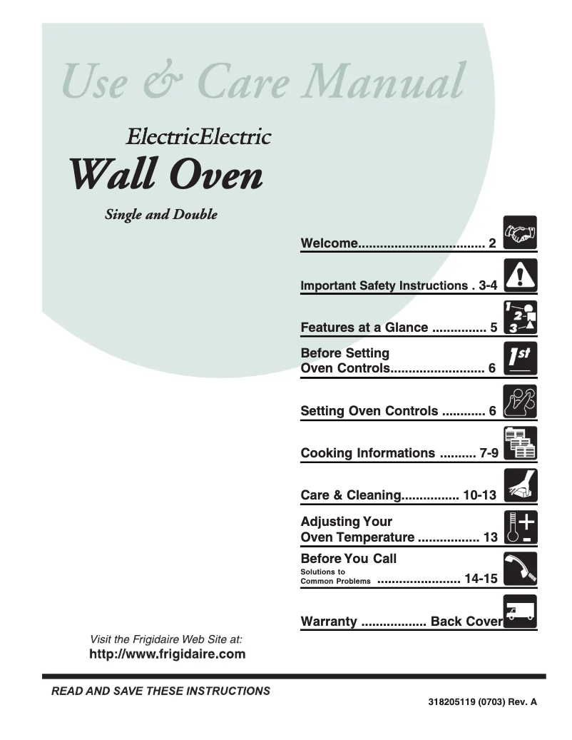 First page image of the manual for PLEB30T9FC
