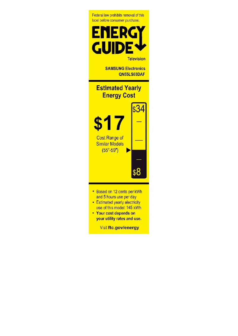 Page 1 of the manual Energy Label Samsung QN55LS03DAF