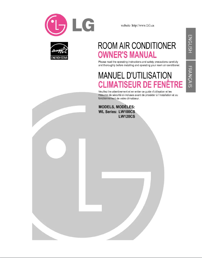 First page image of the manual for LW120CS