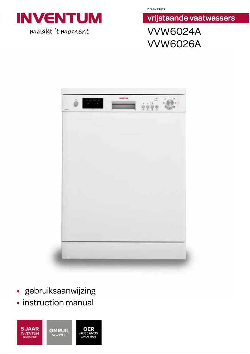 First page image of the manual for VVW6024A