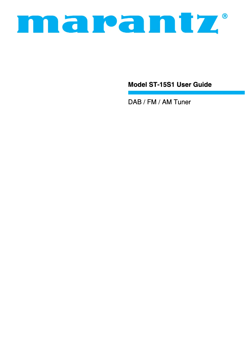 First page image of the manual for ST-15S1