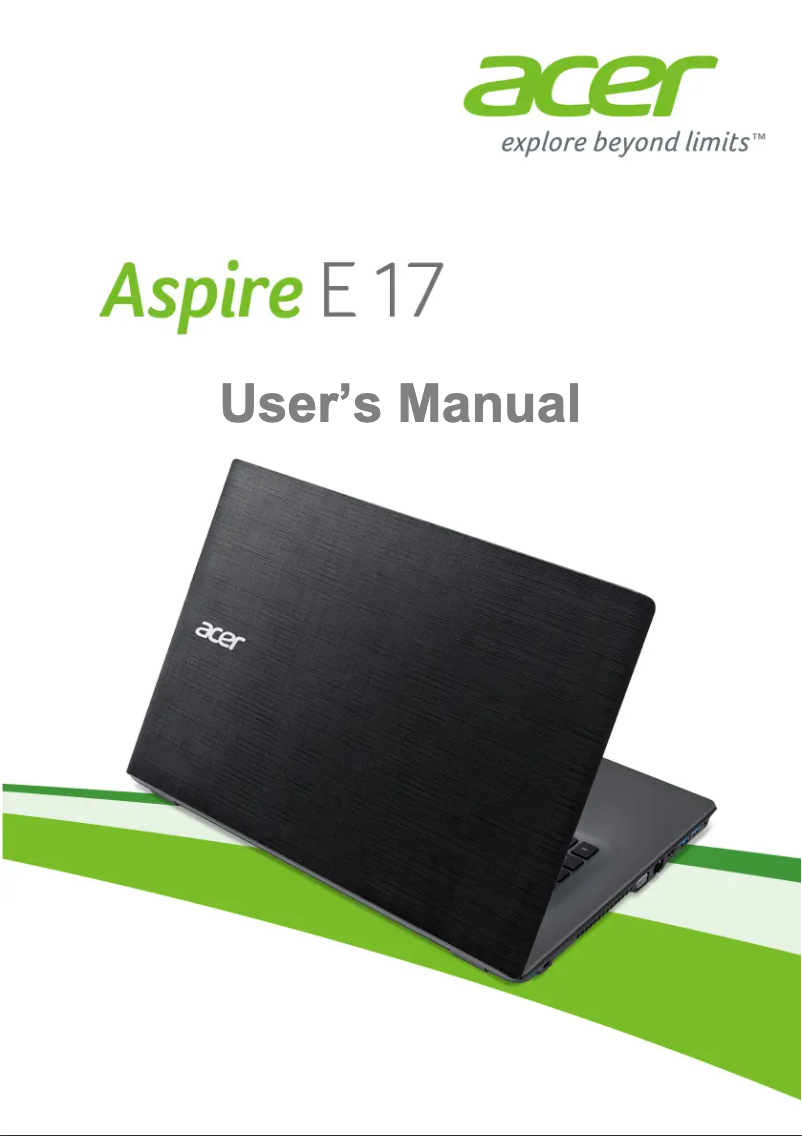 First page image of the manual for Aspire E17-E5-752