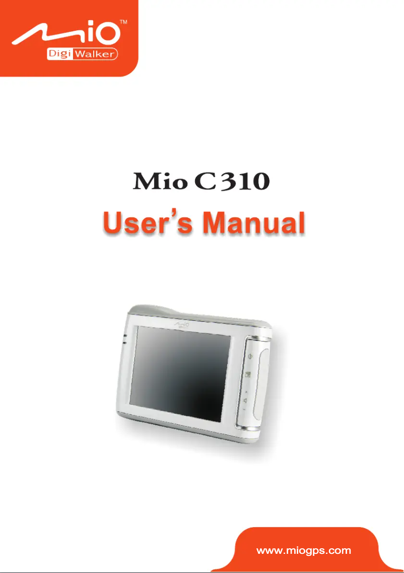 First page image of the manual for DigiWalker C310