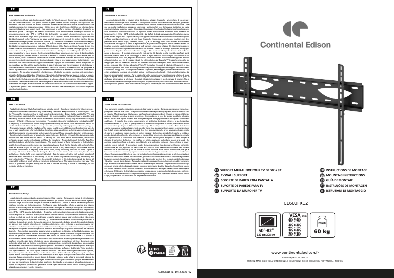 First page image of the manual for CE600FX12