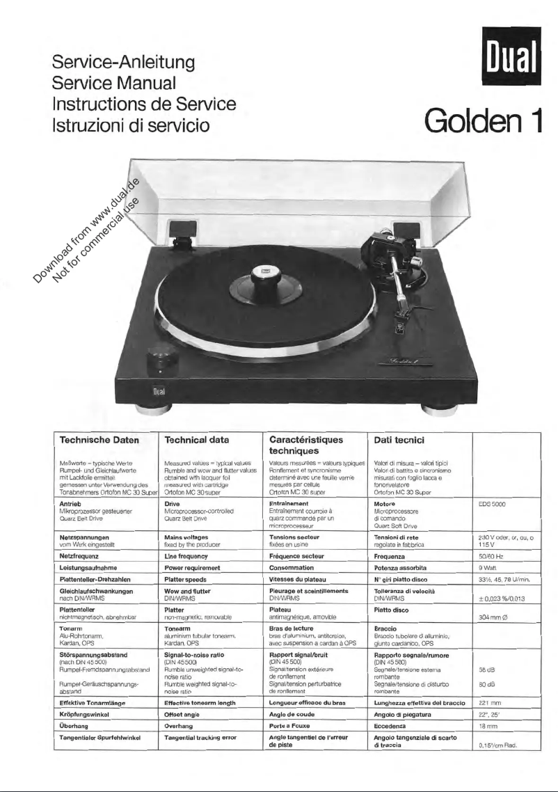 Page 1 of the manual User Manual Dual Golden 1