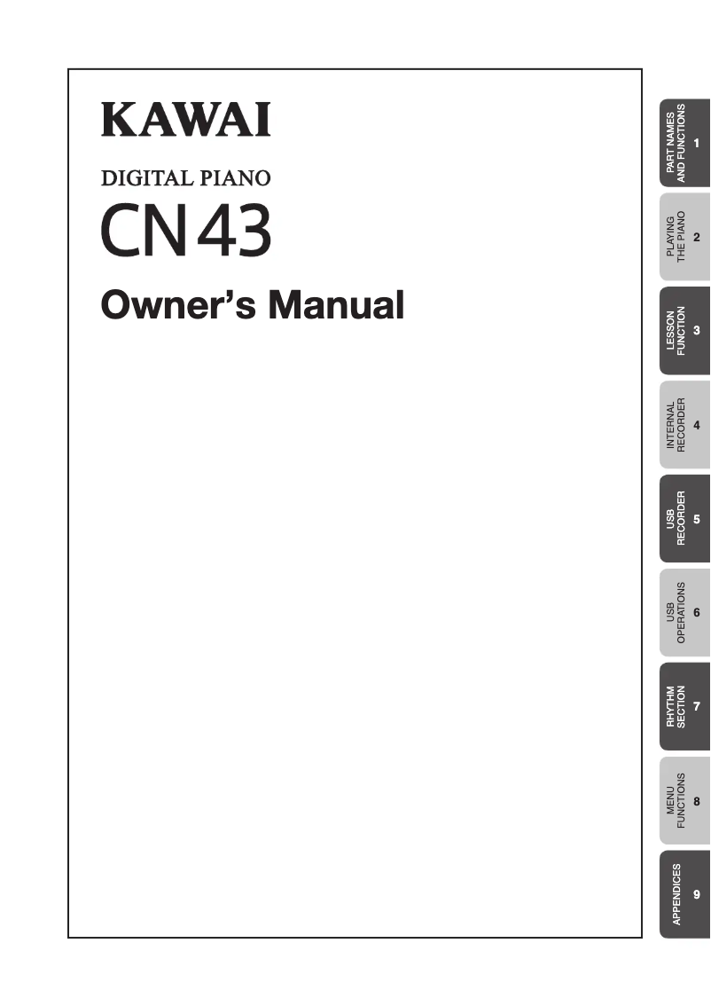 Page 1 of the manual User Manual Kawai CN43