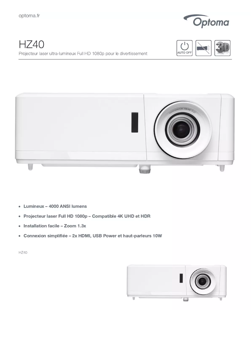 First page image of the manual for HZ40