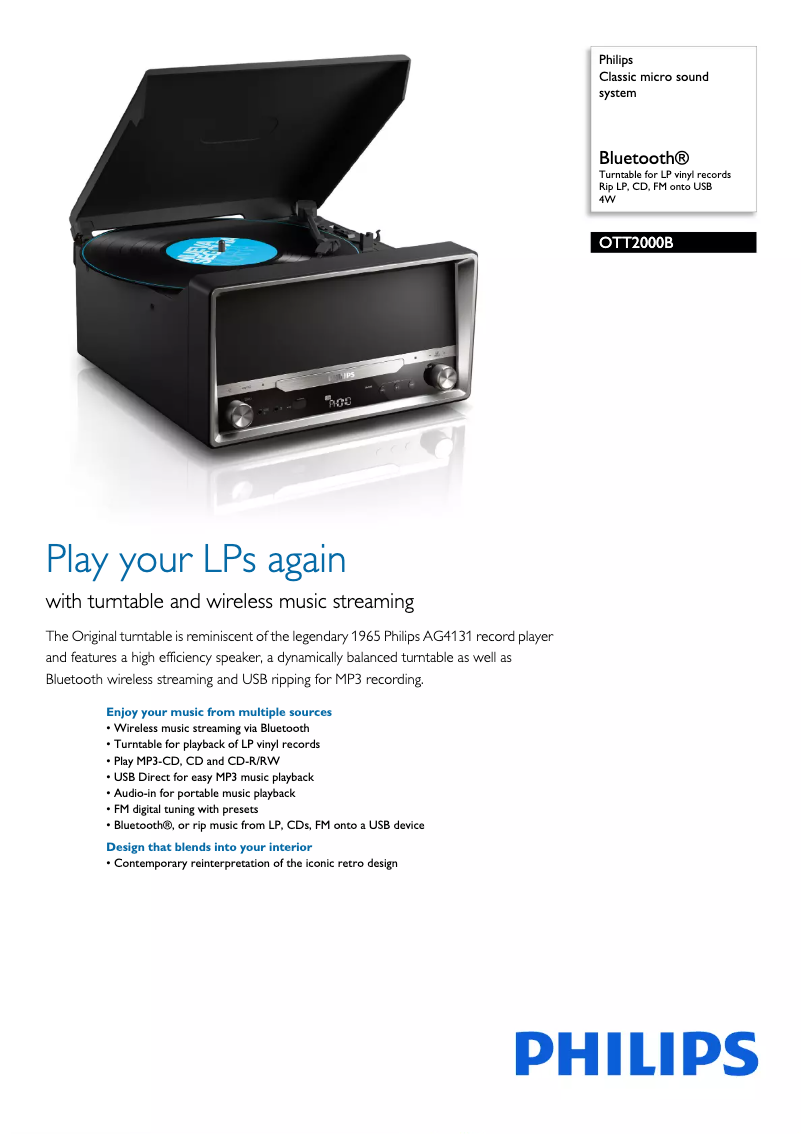 First page image of the manual for OTT2000B