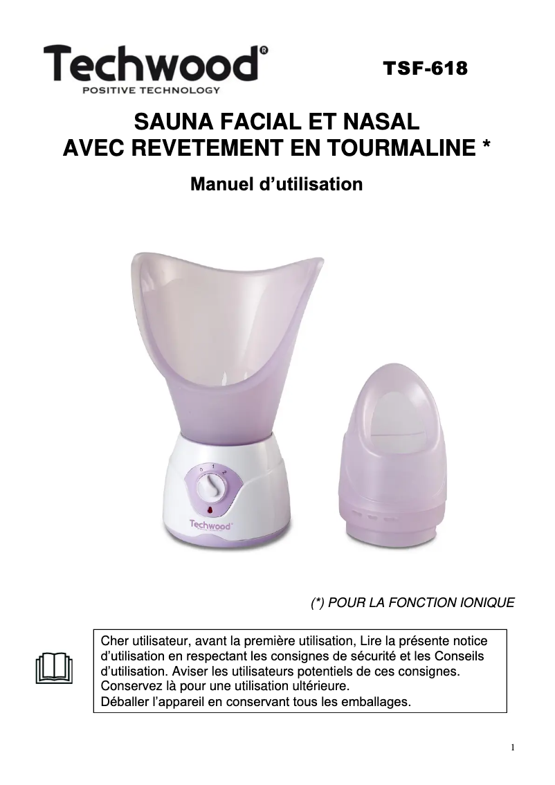 First page image of the manual for TSF-618