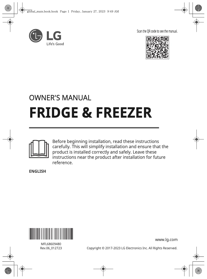 First page image of the manual for GC-F682HLHU