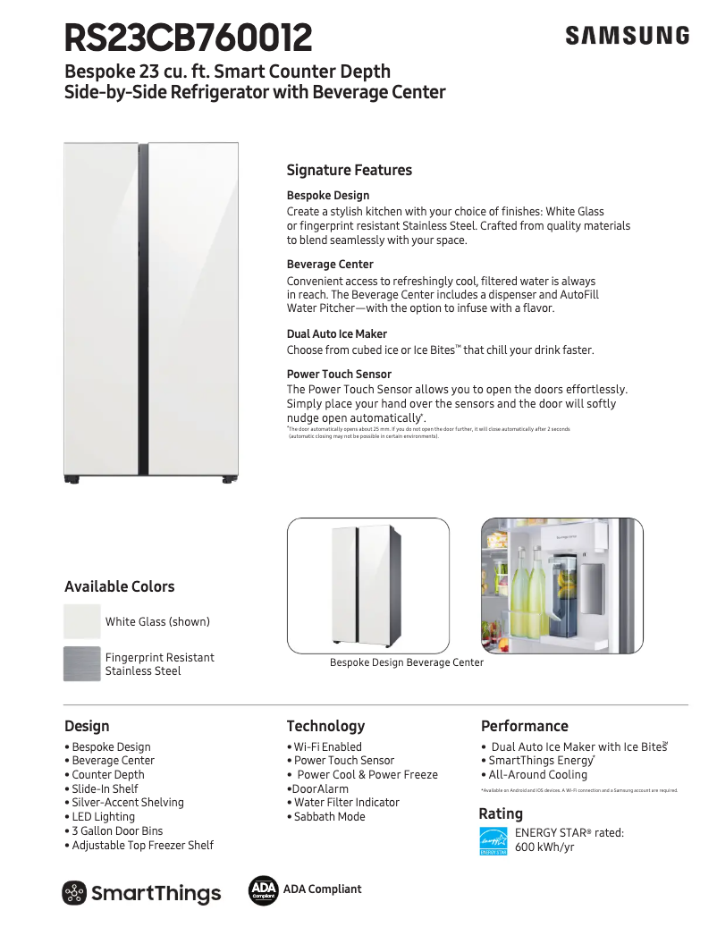 First page image of the manual for RS23CB760012