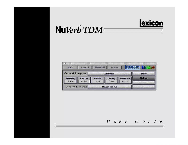 First page image of the manual for NuVerb TDM