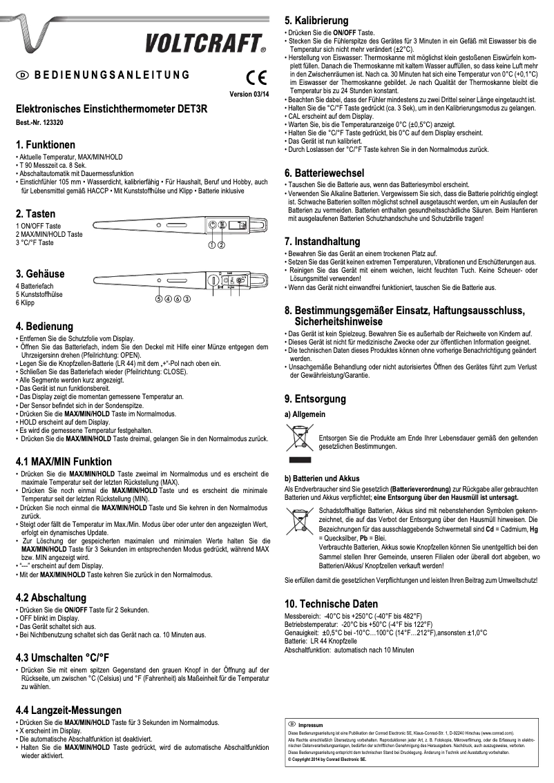 First page image of the manual for DET3R