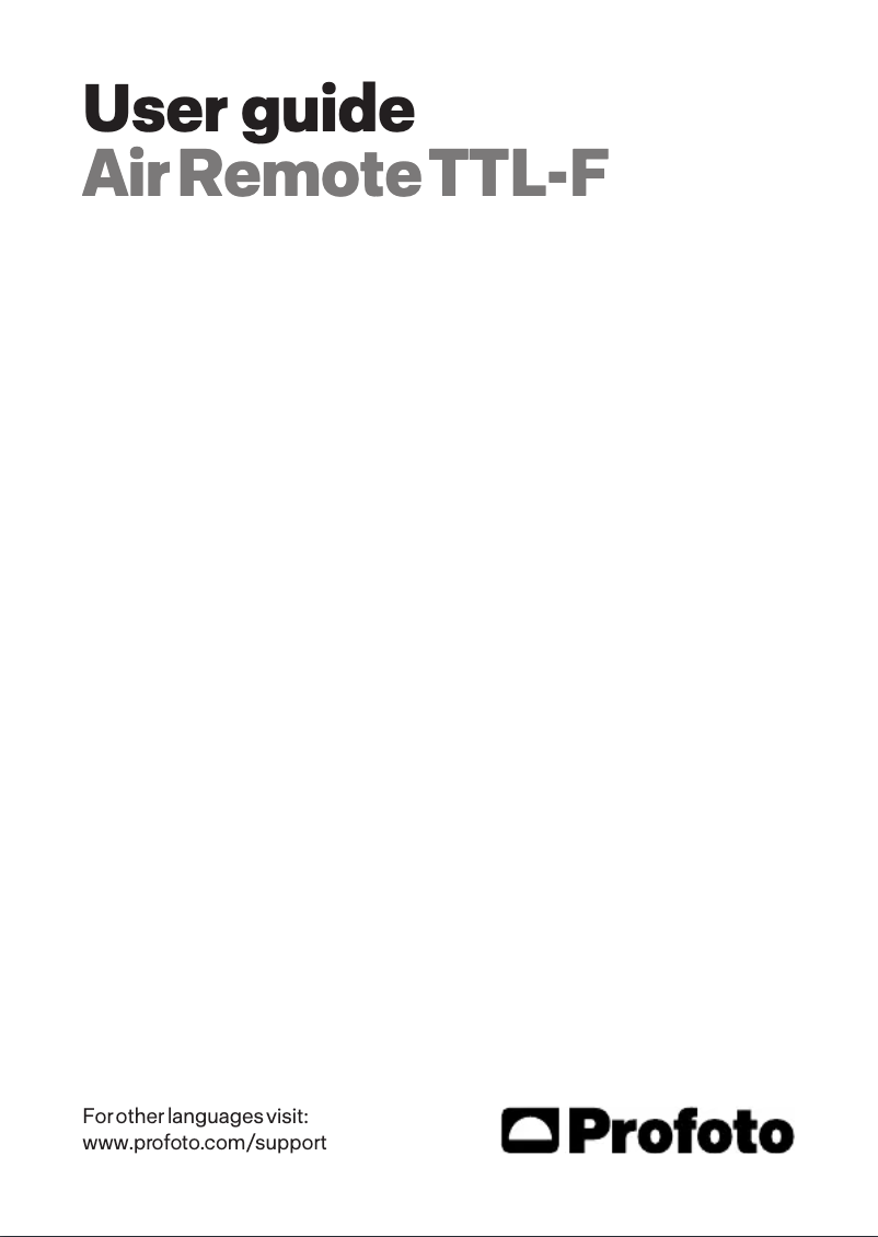 First page image of the manual for Air Remote TTL-F