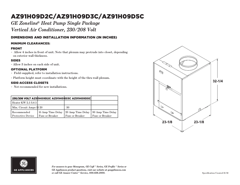 First page image of the manual for AZ91H09D5C