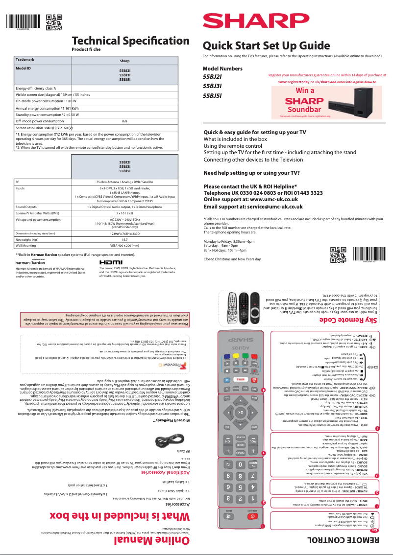 First page image of the manual for 55BJ3I