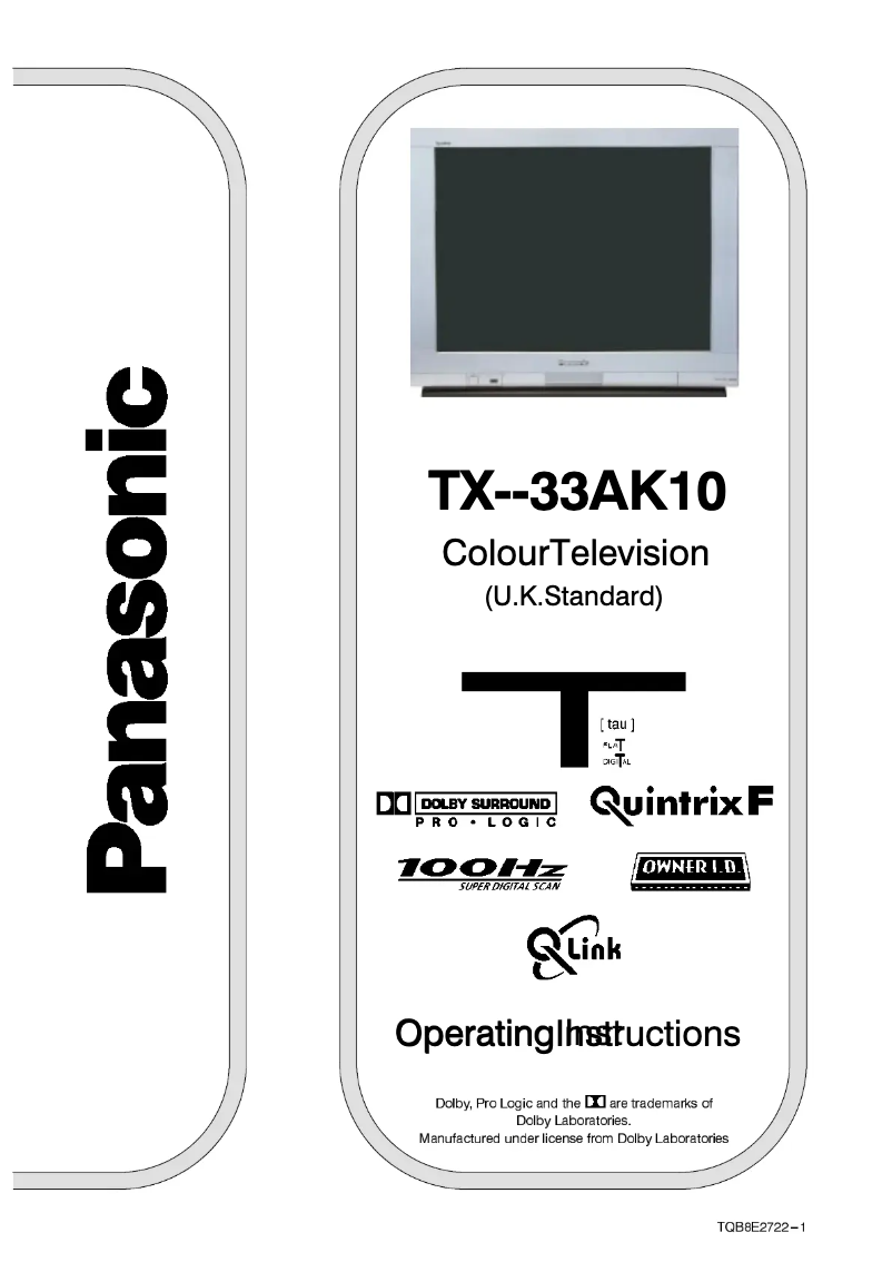 First page image of the manual for TX-33AK10