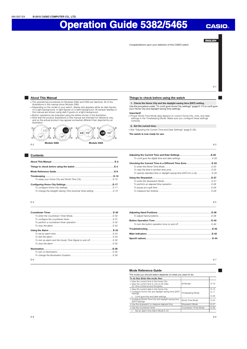 First page image of the manual for 5382