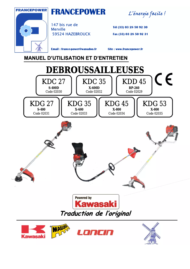 Page 1 of the manual User Manual Francepower KDG 45