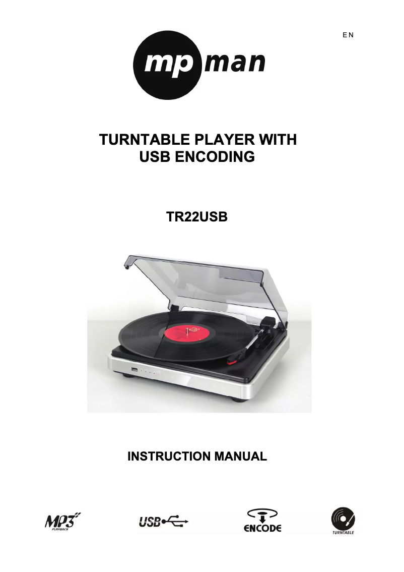 First page image of the manual for TR22 USB
