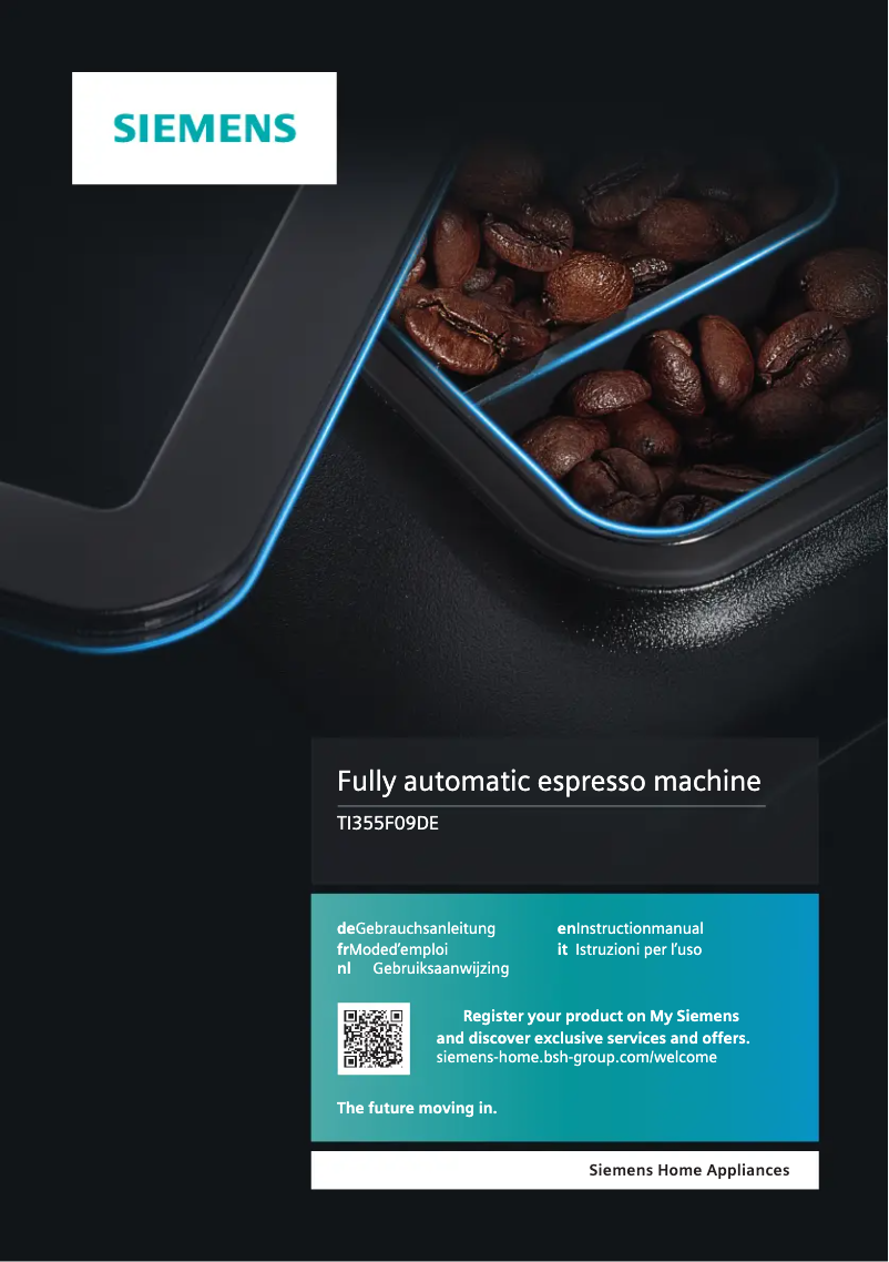 Page 1 of the manual User Manual Siemens EQ.300 TI355F09DE
