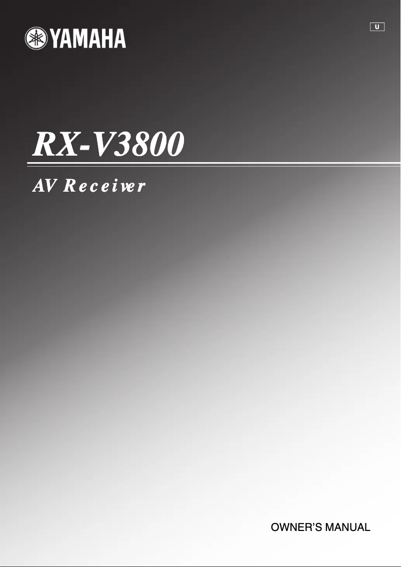 First page image of the manual for RX-V3800