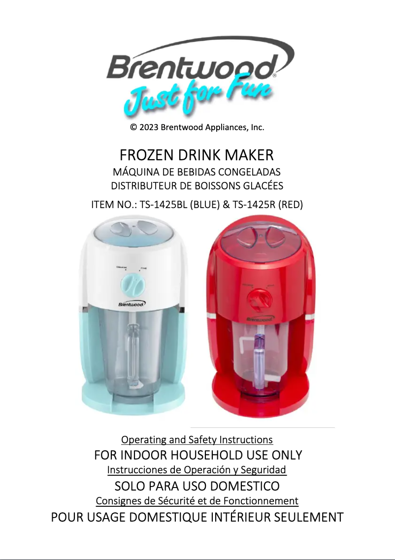 Page 1 of the manual User Manual Brentwood TS-1425R