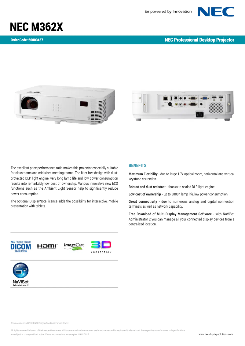 Image de la première page du manuel de l'appareil M362X