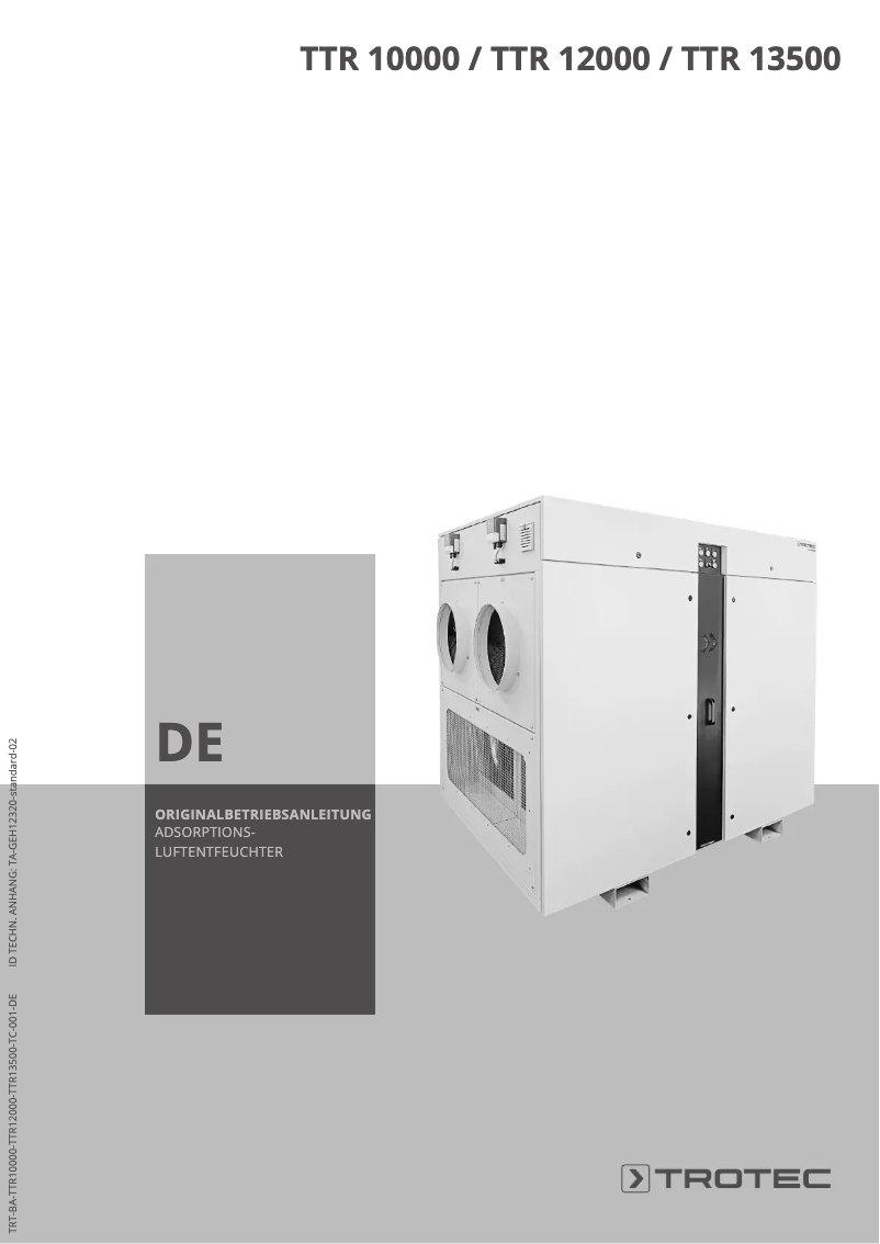 Page 1 de la notice Manuel utilisateur Trotec TTR 10000