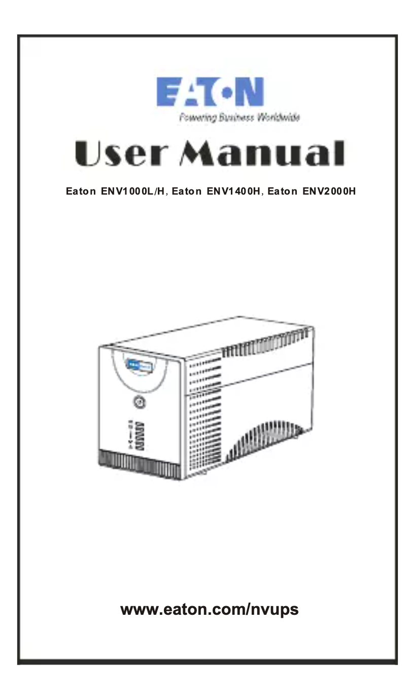 Page 1 of the manual User Manual Eaton NV 1400VA
