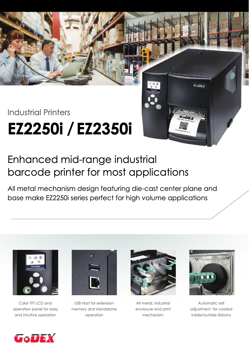 Page 1 of the manual Brochure Godex EZ2250i