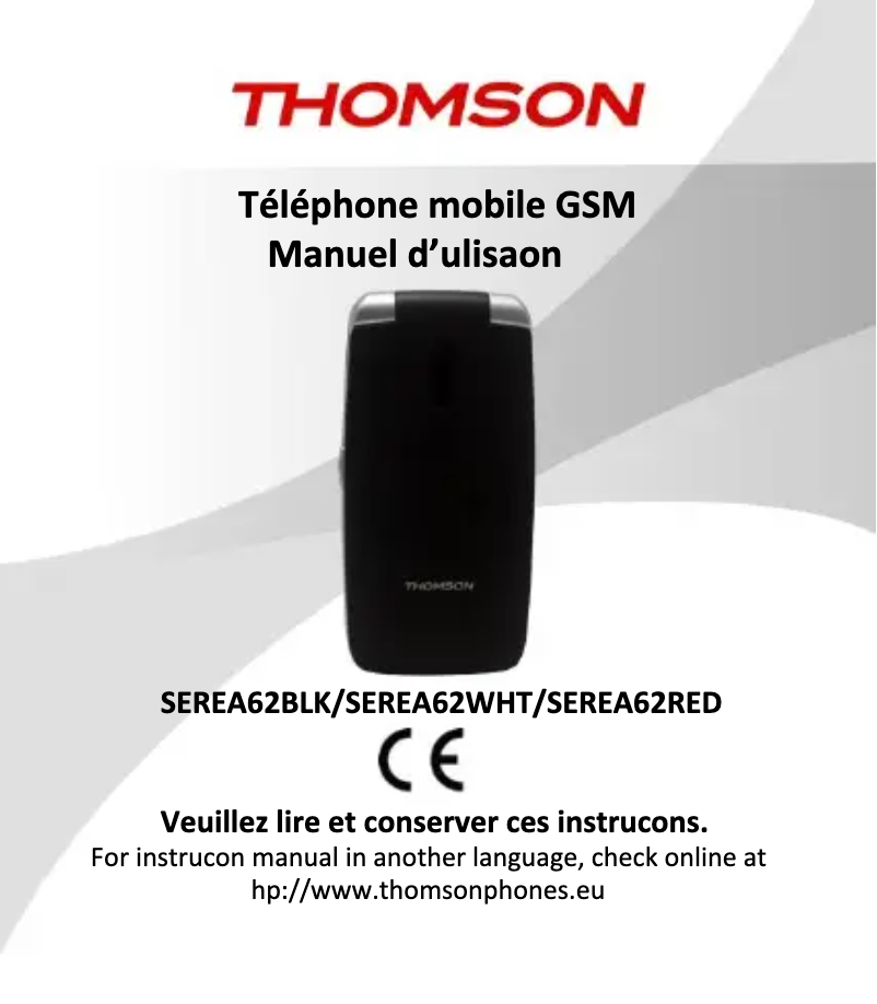 First page image of the manual for Serea 62