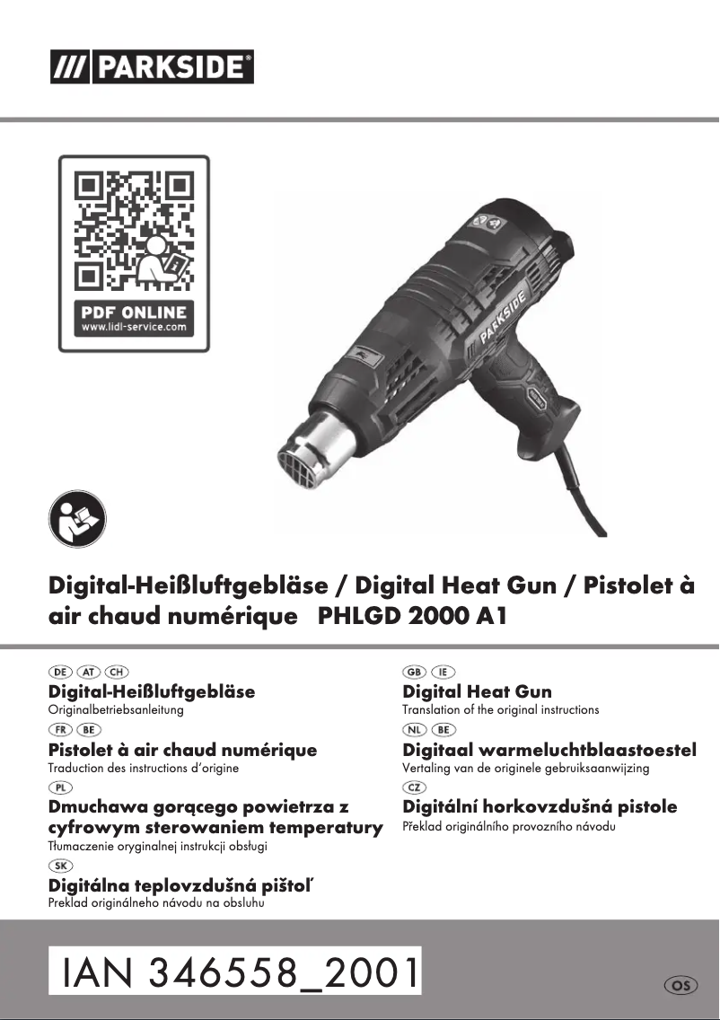 Page 1 of the manual User Manual Parkside PHLGD 2000 A1