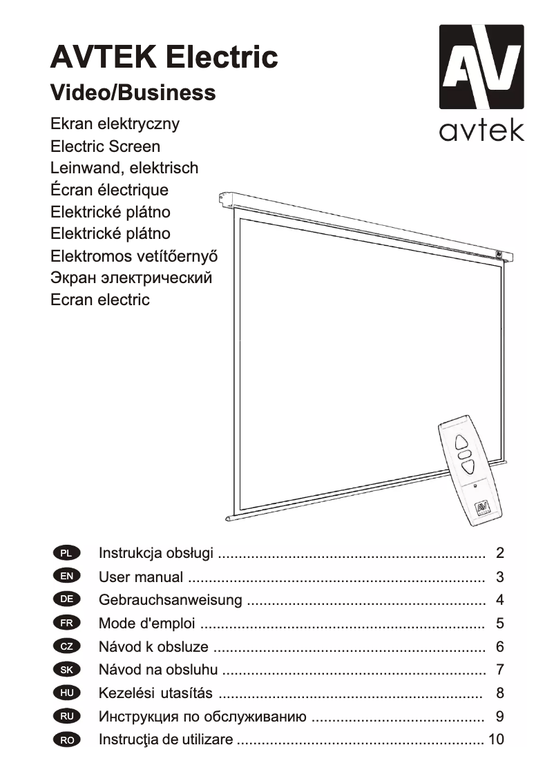 Page 1 of the manual User Manual Avtek 1EVE45