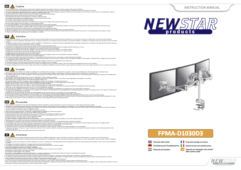Page 1 of the manual User Manual Newstar FPMA-D1030D-3