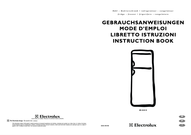 First page image of the manual for ER 2525 D