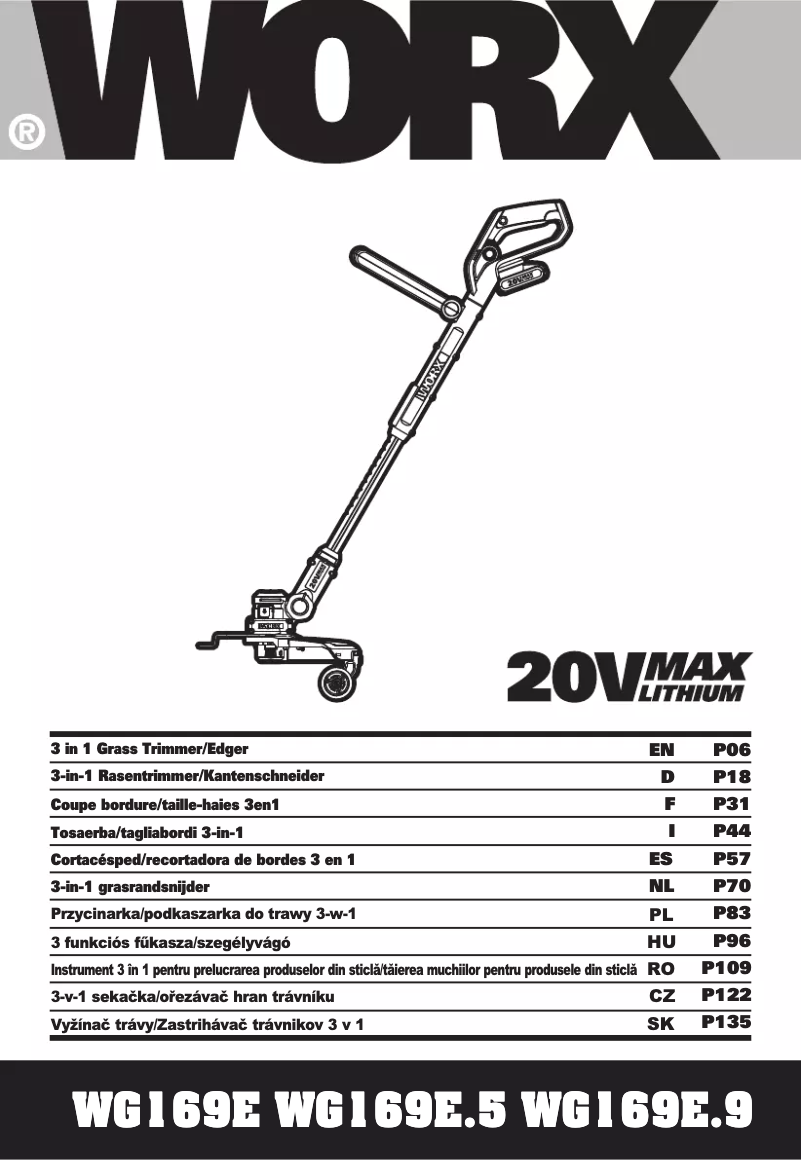 Page 1 of the manual User Manual Worx WG169E.5